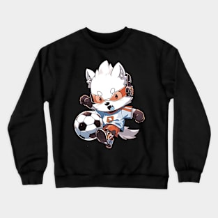 Cute fox soccer player Crewneck Sweatshirt